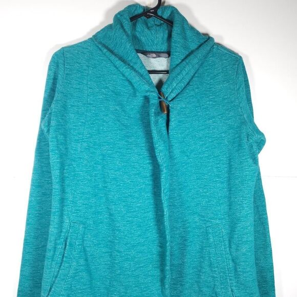 THE NORTH FACE Women's Fallsgrove Small Green Wrap Sweater Open Front Cardigan - Picture 2 of 12